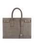 Croc Embossed Sac De Jour, &pound;995, Handbags, Grey, Crocodile/Suede, Front view